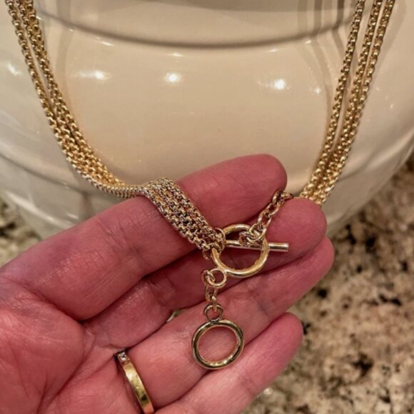 Magnolia and Vine Gold Tone Necklace - Holds one 20mm "original size" snap (NIC) - Picture 8 of 9